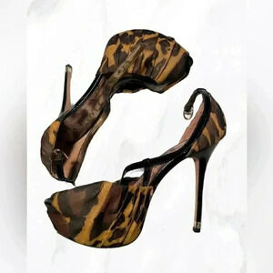 Sam Edelman stylish trendy platform day 2 nite cheetah stiletto heeled shoes 9